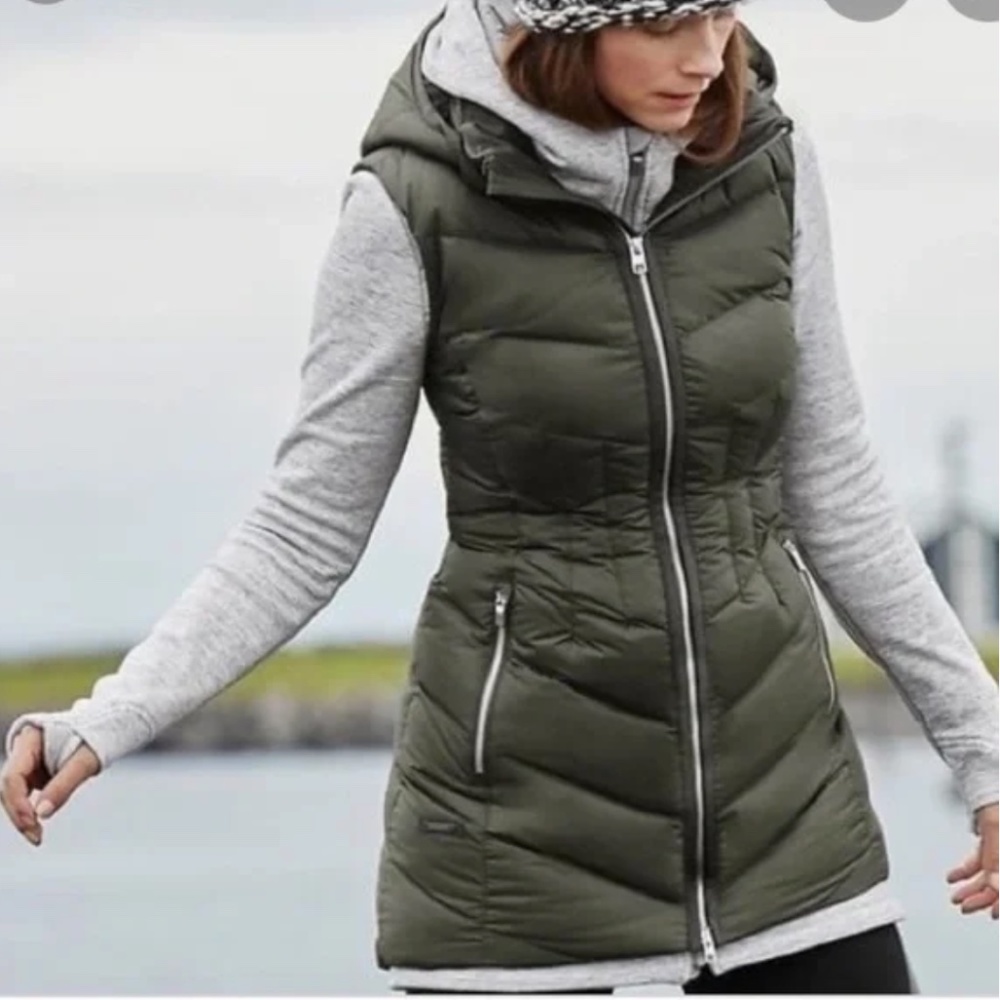 ATHLETA DOWNVILLE CYA DARK OLIVE VEST/JACKET, SZ XXS